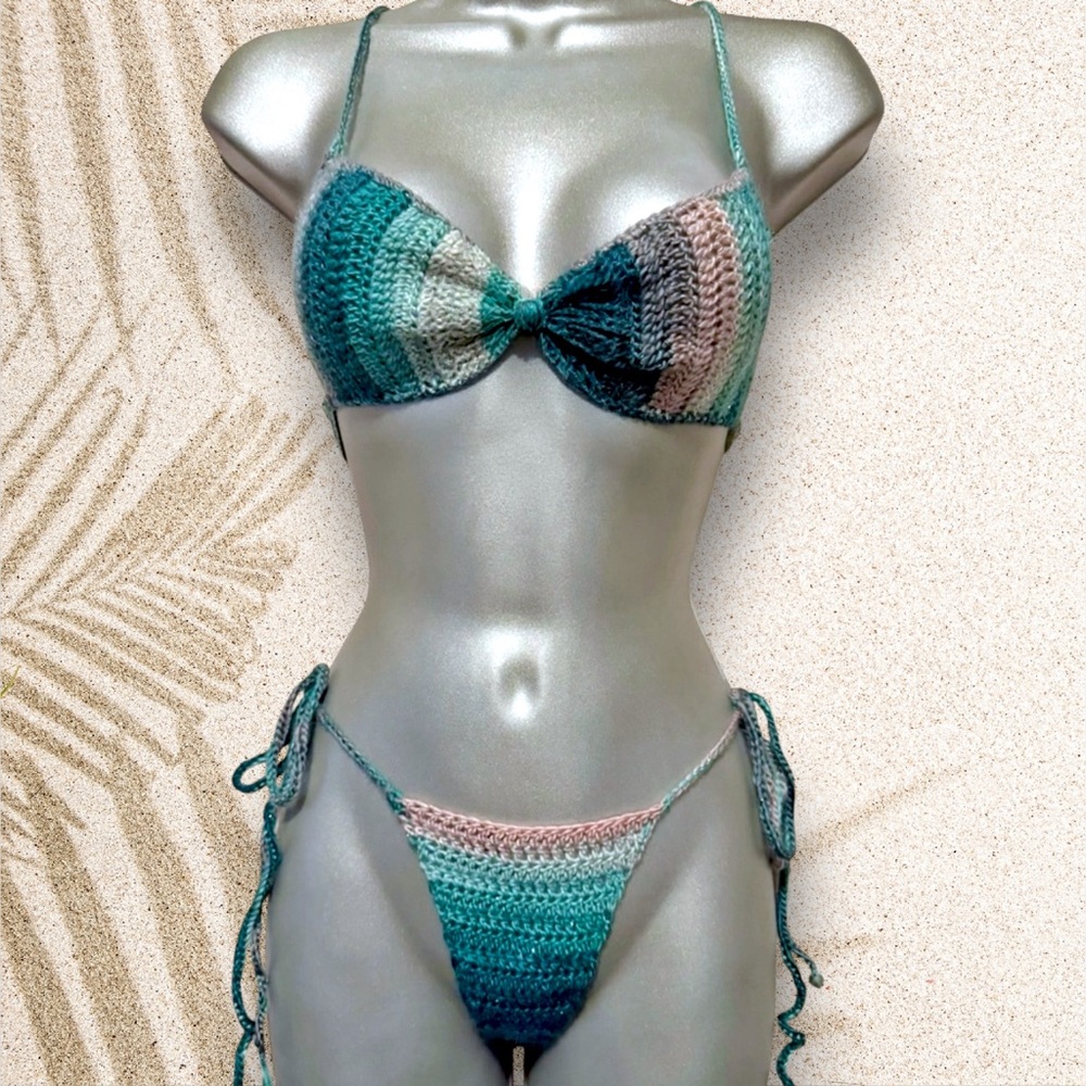 Handmade Multicolor Crochet Bikini Set